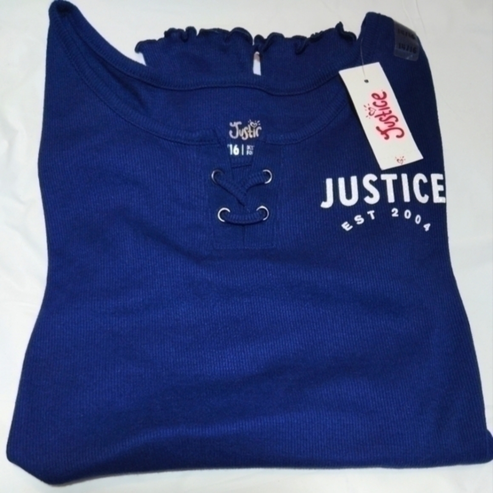 Justice Est. 2004 Ribbed Long Sleeve Shirt- 14/16